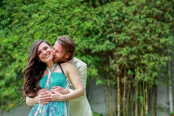 lovely and fun moment of a honeymoon couple in Thailand