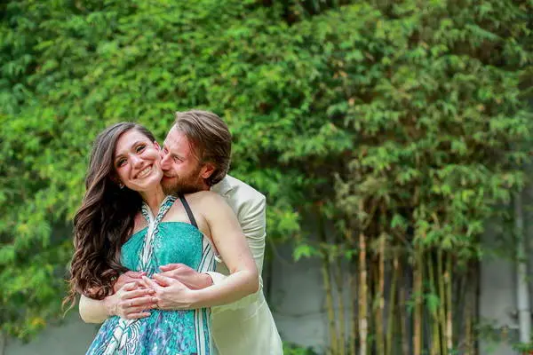 lovely and fun moment of a honeymoon couple in Thailand